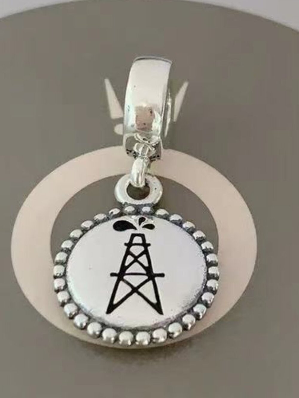 Pandora Texas Oil Rig Dangle Charm Pendant S925 Sterling Silver Jewelry